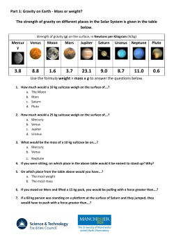 Part 1: Gravity on Earth - Mass or weight? The strength of gravity on