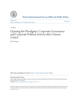 Opening the Floodgates: Corporate Governance