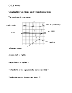 C4L1 Notes Quadratic Functions and Transformations