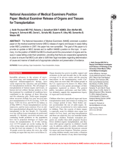 National Association of Medical Examiners Position Paper: Medical