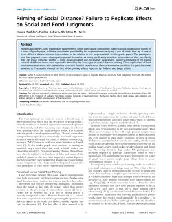 Priming of Social Distance? Failure to Replicate