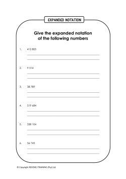 EXPANDED NOTATION Give the expanded