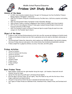 Frisbee Unit Study Guide