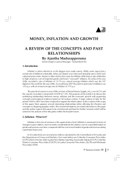 money, inflation and growth a review of the concepts and past