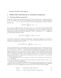 Introduction to Ito integration, Ito`s rule, derivation of Black