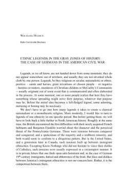 ETHNIC LEGENDS IN THE GRAY ZONES OF HISTORY: THE CASE