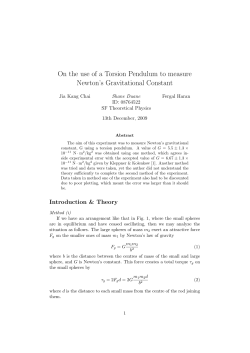 On the use of a Torsion Pendulum to measure