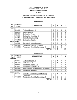 B.E. Mechanical Engineering (Sandwich)
