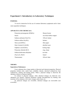 Experiment 1: Introductory to Laboratory Techniques