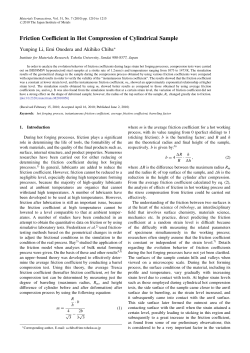 Friction Coefficient in Hot Compression of Cylindrical Sample