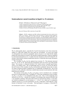 Semiconductor&ndash;metal transition in liquid As&ndash;Te mixtures