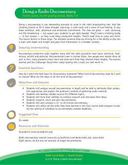 Doing a Radio Documentary