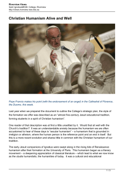 Christian Humanism Alive and Well