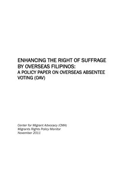 Policy Paper on Overseas Absentee Voting (OAV)