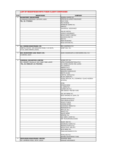 list of registrars with their client companies