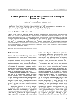 Chemical properties of peat in three peatlands with balneological