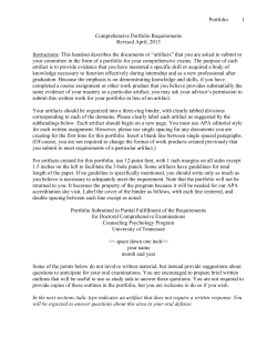 Comps Portfolio Instructions