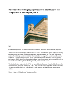 Do double-headed eagle gargoyles adorn the House of the Temple