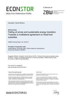 Falling oil prices and sustainable energy transition