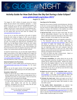 Activity Guide for How Dark Does the Sky Get During a Solar Eclipse?