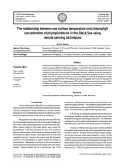 The relationship between sea surface temperature and chlorophyll