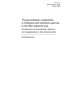 The groundwater composition in limestone and - W