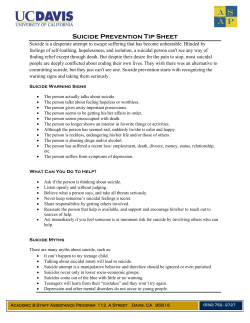 Suicide Prevention Tip Sheet