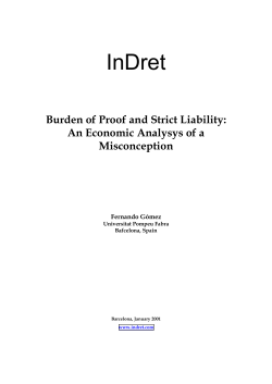 Burden of proof and strict liability