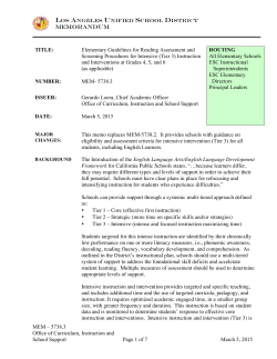 MEM-5738.3 Elementary Literacy Intervention Placement