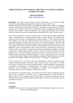 ROMANTICISM AND NATIONAL IDENTITY IN CENTRAL