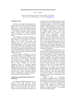 Organizational Lessons Learned from the Space Shuttle Program
