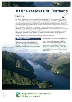 Marine reserves of Fiordland: conservation revealed: publications