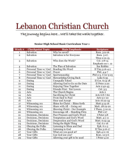 Senior High School Basic Curriculum Year 1 Week # Checkpoint