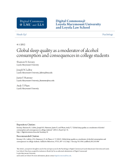 Global sleep quality as a moderator of alcohol consumption and