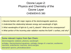 Ozone Layer-2: Physics and Chemistry of the Ozone Layer