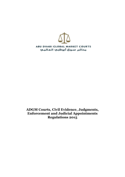 ADGM Courts, Civil Evidence, Judgments, Enforcement and Judicial