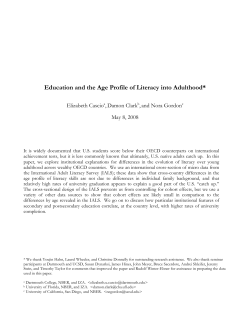 Education and the Age Profile of Literacy into