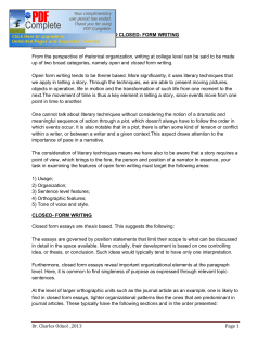 open and closed- form writing open- form writing