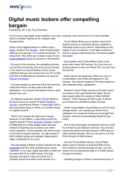 Digital music lockers offer compelling bargain