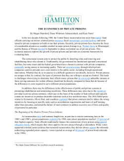 THE ECONOMICS OF PRIVATE PRISONS