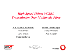 High Speed 850nm VCSEL Transmission Over Multimode Fiber