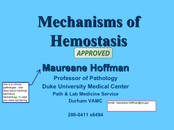 Mechanisms of Hemostasis