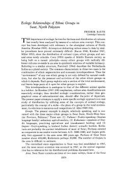 Ecologic Relationships of Ethnic Groups in Swat, North Pakistan