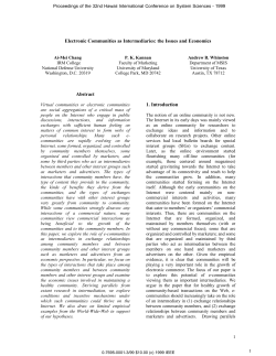Electronic Communities as Intermediaries: The Issues and Economics