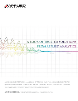 Applied Analytics Liquid and Gas Analyzer Products Catalog