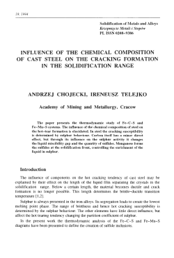 influence of the chemical composition of cast steel on the cracking