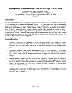 Helping Foster and/or Probation Youth Recover High School Credits