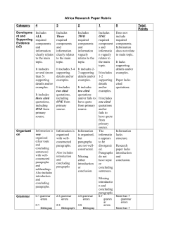 Africa Research Paper Rubric