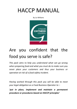the HACCP Manual