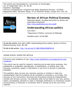 Understanding African politics